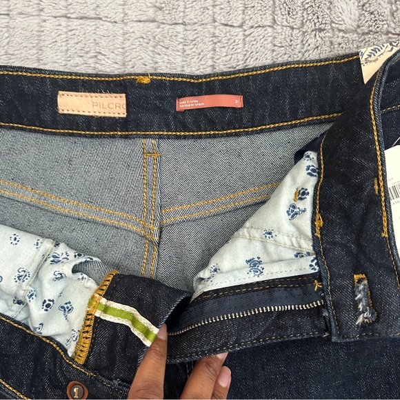 NEW Pilcro for Anthropologie Dark Straight Leg High Waist Split Hem Jeans 31 - Picture 5 of 8